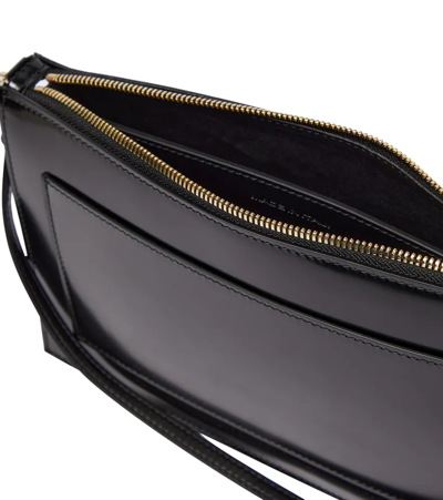 Shop Peter Do Pouch Leather Shoulder Bag In Shiny Black