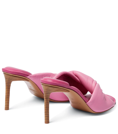 Shop Jacquemus Les Mules Bagnu Leather Sandals In Pink