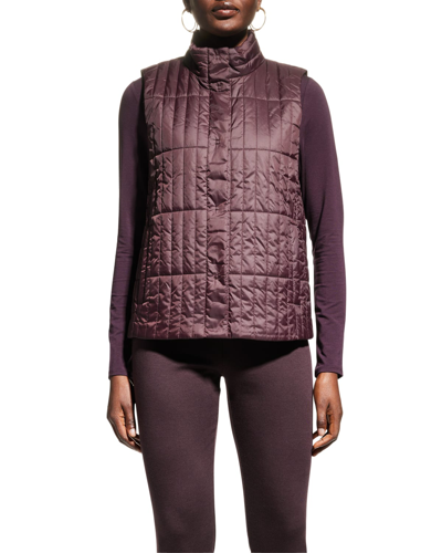 Shop Eileen Fisher Missy Eggshell Recycled Nylon Vest In Cassis