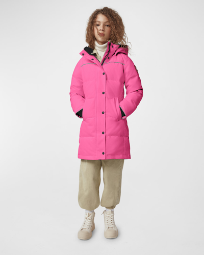 Shop Canada Goose Kid's Juniper Parka In Summit Pink - Ros