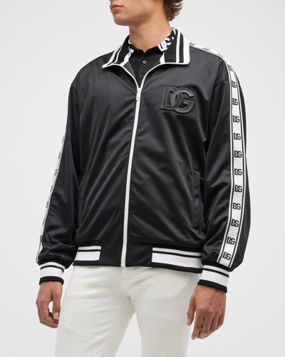 Shop Dolce & Gabbana Men's Dg-tape Track Jacket In Black