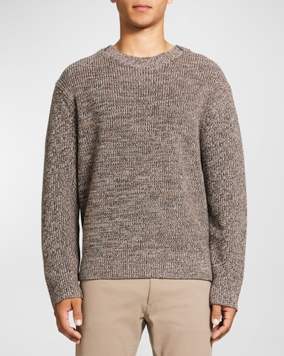 Shop Theory Men's Lamar Melange Knit Sweater In Stone White Fossi