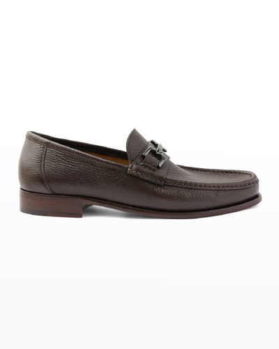 Bruno Magli Men's Trieste Horse-bit Leather Loafers In Dark Brown Cervo