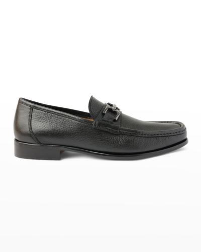 Shop Bruno Magli Men's Trieste Horse-bit Leather Loafers In Black Cervo