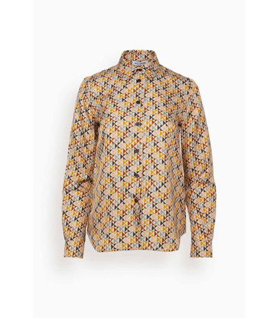 Shop Dice Kayek Blouse In Mustard Monogram In Multi