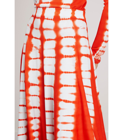 Shop Proenza Schouler Tie Dye Knit Skirt In Red Multi