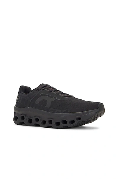 On Cloudmster Rubber-trimmed Mesh Running Sneakers In All Black