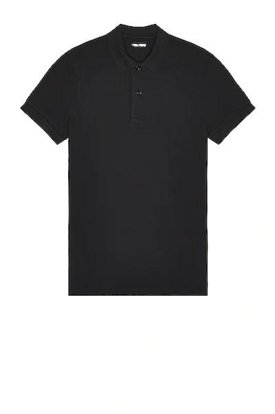 Shop Tom Ford Garment Dyed Polo In Black