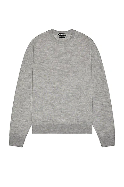 Shop Tom Ford Jersey Stitch Sweater In Grey
