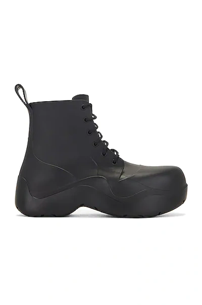 Shop Bottega Veneta Puddle Lace-up Ankle Boot In Black