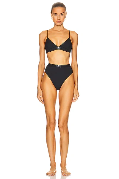 Shop Balenciaga Sporty Bikini Set In Black