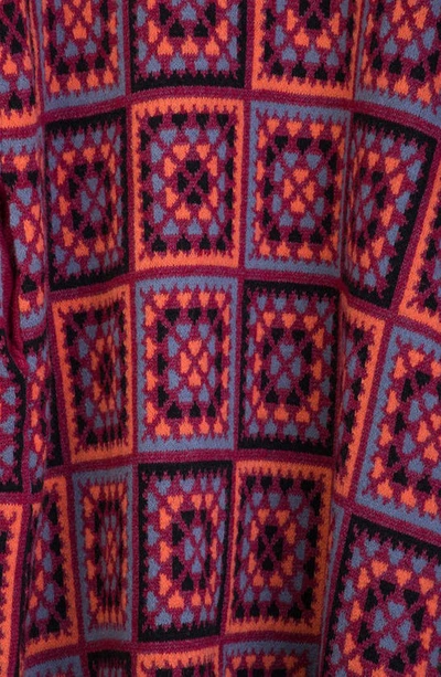 Shop Saachi Crochet Square Ruana In Red