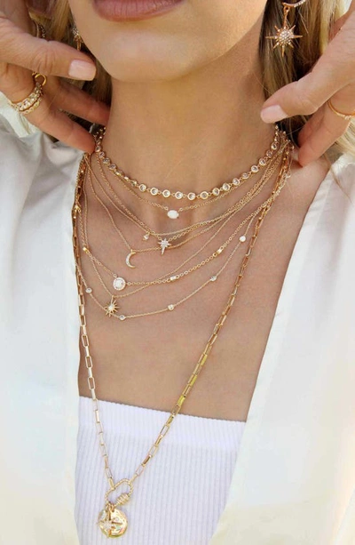 Shop Ettika Charmed Cz Pendant Necklace In Gold