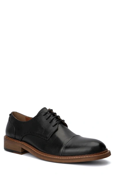 Shop Vintage Foundry Cyrus Cap Toe Leather Derby In Black