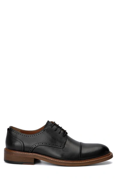 Shop Vintage Foundry Cyrus Cap Toe Leather Derby In Black