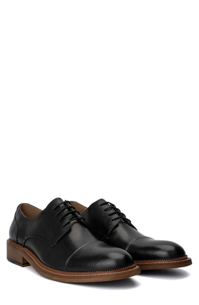 Shop Vintage Foundry Cyrus Cap Toe Leather Derby In Black