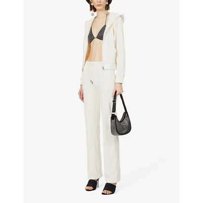 Juicy Couture Del Ray Straight-leg High-rise Velour Jogging Bottoms In Sugar Swizzle