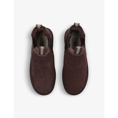 Shop Ugg Men's Dark Brown Neumel Logo-debossed Suede Chelsea Boots