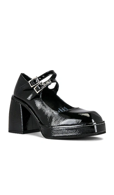Shop Free People Ruby Double Strap Mary Jane In Black Leather