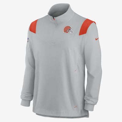 Shop Nike Men's Repel Coach (nfl Cleveland Browns) 1/4-zip Jacket In Grey