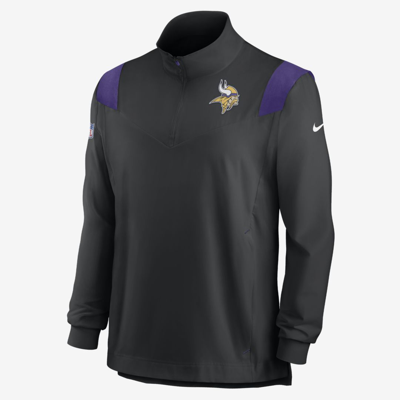 Shop Nike Men's Repel Coach (nfl Minnesota Vikings) 1/4-zip Jacket In Black