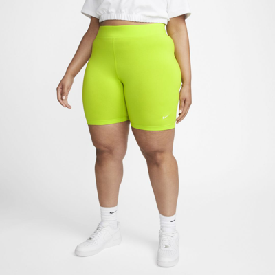 Shop Nike Women's  Sportswear Essential Mid-rise Bike Shorts (plus Size) In Green