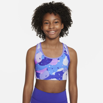 Shop Nike Swoosh Big Kids' (girls') Reversible Sports Bra In Purple