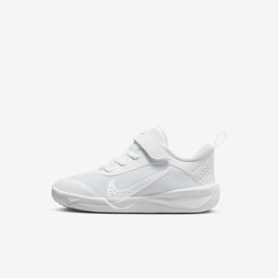 Shop Nike Omni Multi-court Little Kids' Shoes In White,pure Platinum,white