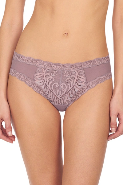 Shop Natori Feathers Hipster Panty In Antique Pink/pearl