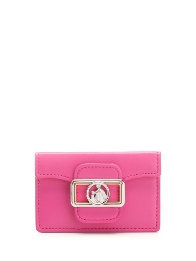 Shop Lanvin Logo Plaque Foldover Wallet In Pink