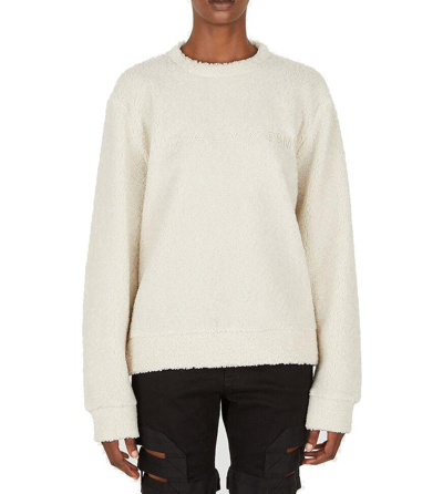 Shop Alyx 1017  9sm Teddy Logo Embroidered Shearling Sweater In Beige