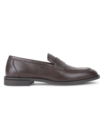 Shop Vellapais Men's Leather Loafers In Dark Brown