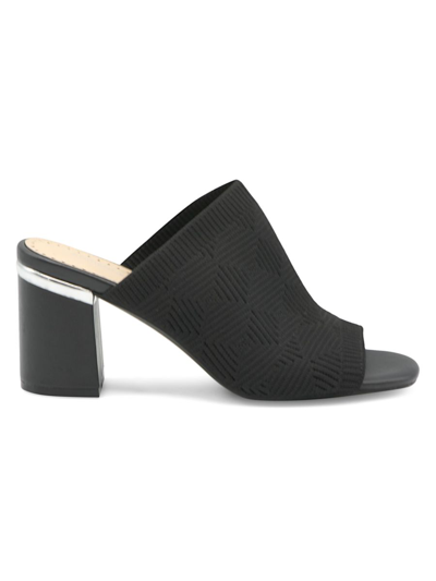 Shop Adrienne Vittadini Women's Arielle Block Heel Mules In Black