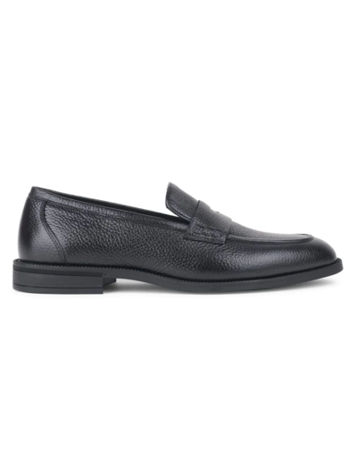 Shop Vellapais Men's Leather Loafers In Black