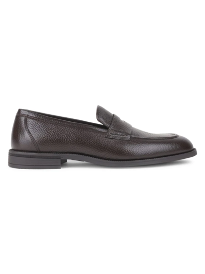 Shop Vellapais Men's Leather Loafers In Dark Brown