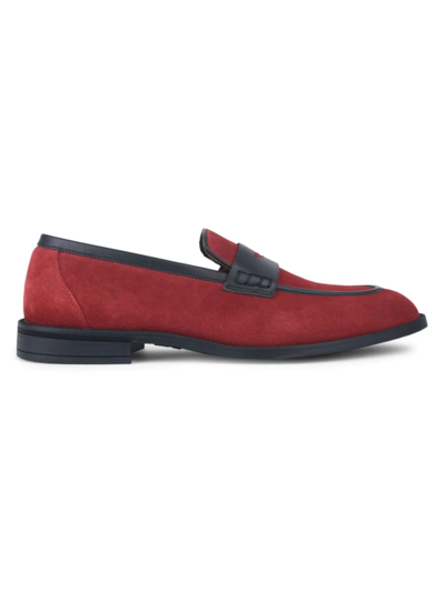 Shop Vellapais Men's Leather Loafers In Red