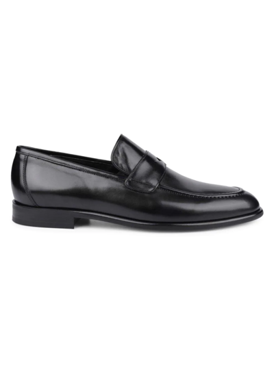Shop Vellapais Men's Leather Loafers In Black