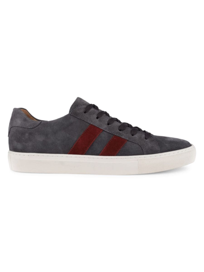 Shop Vellapais Men's Leather Low Top Sneakers In Grey