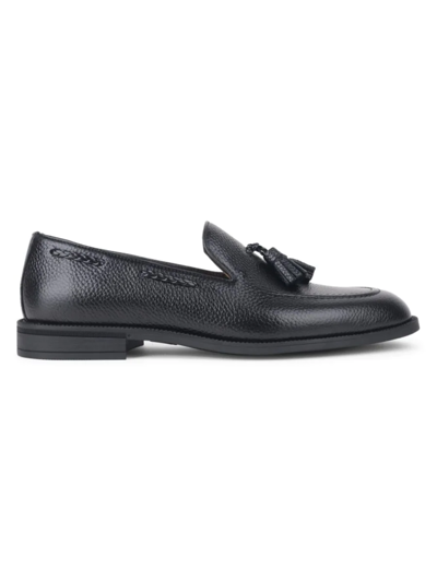 Shop Vellapais Men's Leather Tassle Loafers In Black