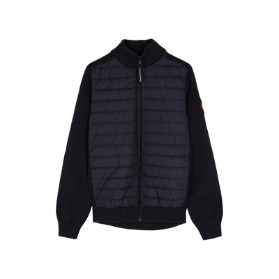 Shop Canada Goose Kids Hybridge Navy Wool And Shell Jacket, Navy, Jacket In Blue