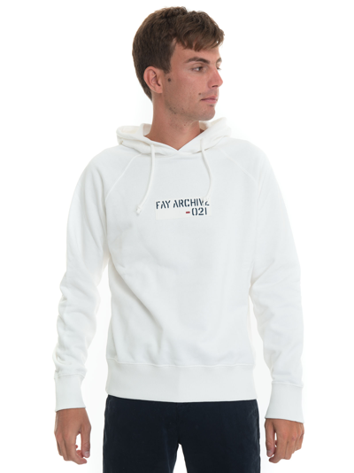 Shop Fay Sweatshirt With Hood In White
