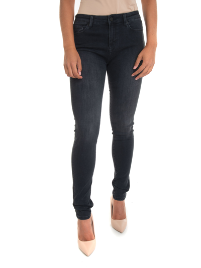Shop Love Moschino 5 Pocket Denim Jeans In Grey Denim