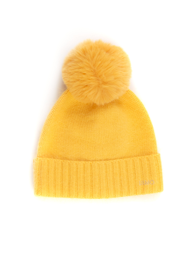 Shop Liu •jo Rib Hat In Yellow
