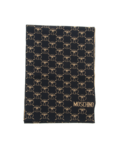 Shop Moschino Scarf In Black/gold