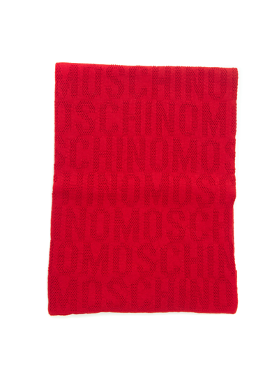 Shop Moschino Classic Scarf In Red