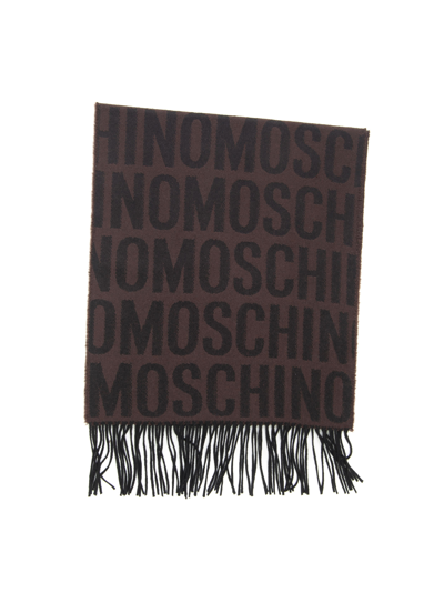 Shop Moschino Scarf In Red/black