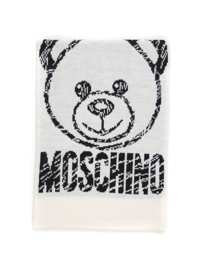 Shop Moschino Scarf In White