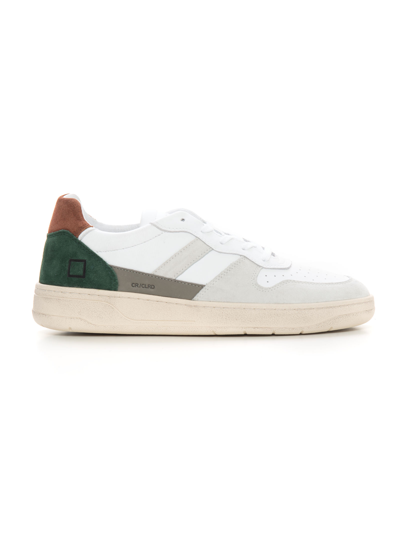 Shop Date Court 2.0 Sneakers With Raised Part At The Back Bianco-verde  Man