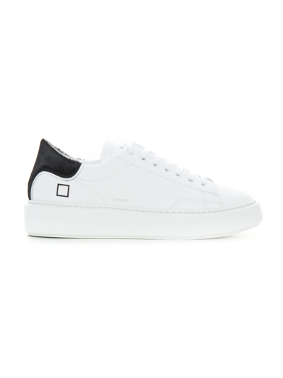 Shop Date Sfera Low Sneaker  In Suede And Rubber In White/black