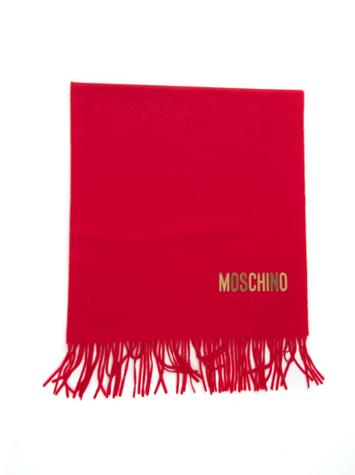 Shop Moschino Classic Scarf In Red